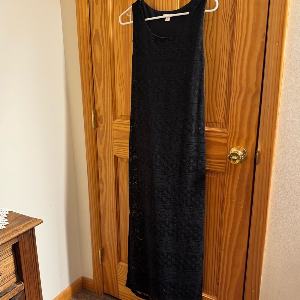 Xhilaration Black Lace Maxi Dress
